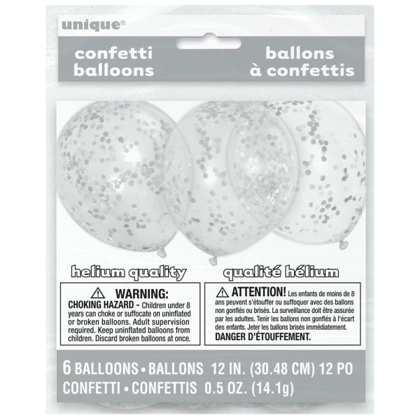 Konfettiballonger Sølv