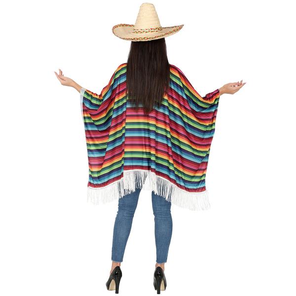 Poncho Meksikansk Flerfarget