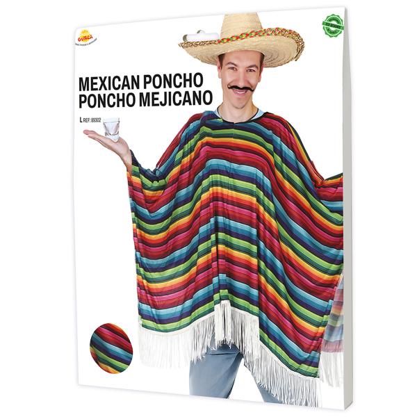 Poncho Meksikansk Flerfarget