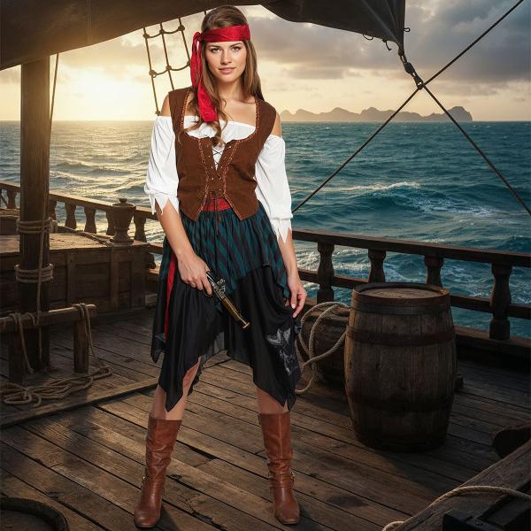 Piratkostyme Caribbean Lady