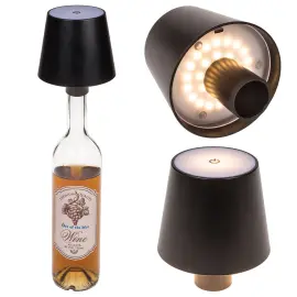 LED-Flaskelampe Svart 10,5 x 12 cm