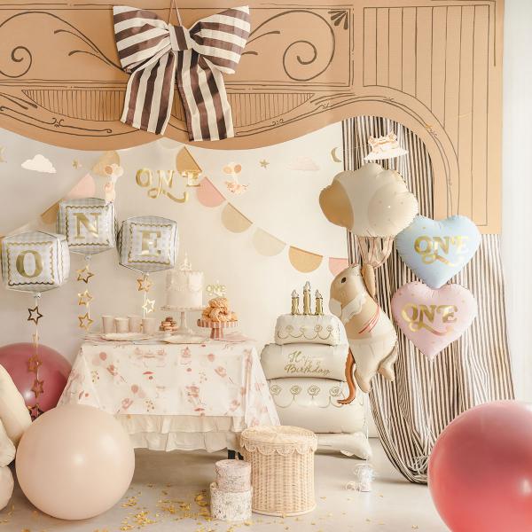 Folieballong Hjerte One Lyserosa