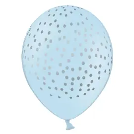 Baby Blå Latexballonger med Sølvprikker