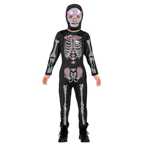 Skjelettkostyme Glitter Skeleton Barn