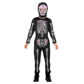 Skjelettkostyme Glitter Skeleton Barn Large