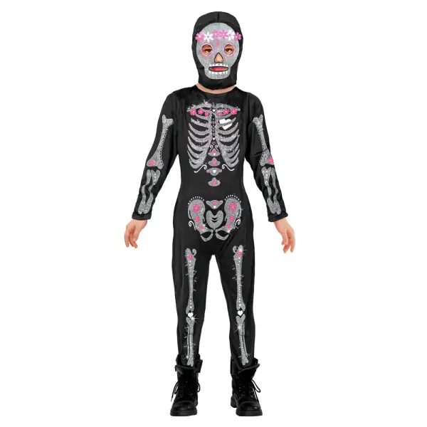 Skjelettkostyme Glitter Skeleton Barn
