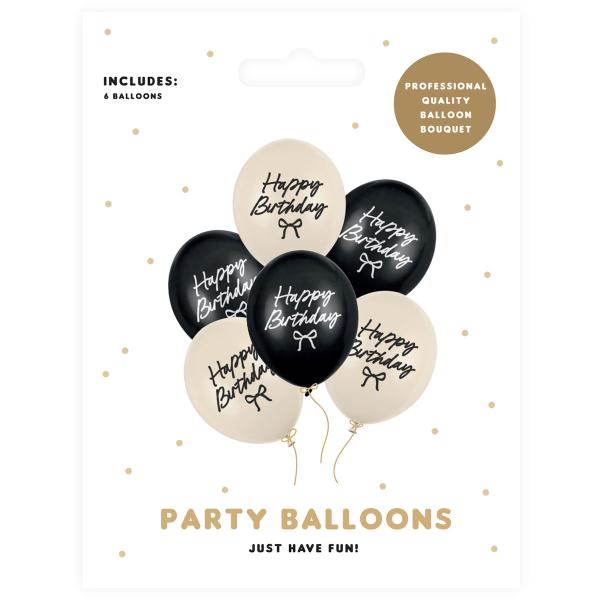 Happy Birthday Latexballonger Sløyfe 30 cm