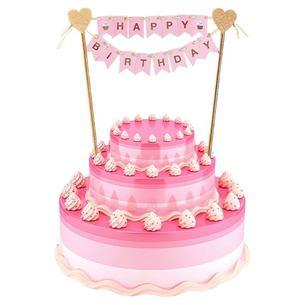 Baby Girl Kakepynt Happy Birthday