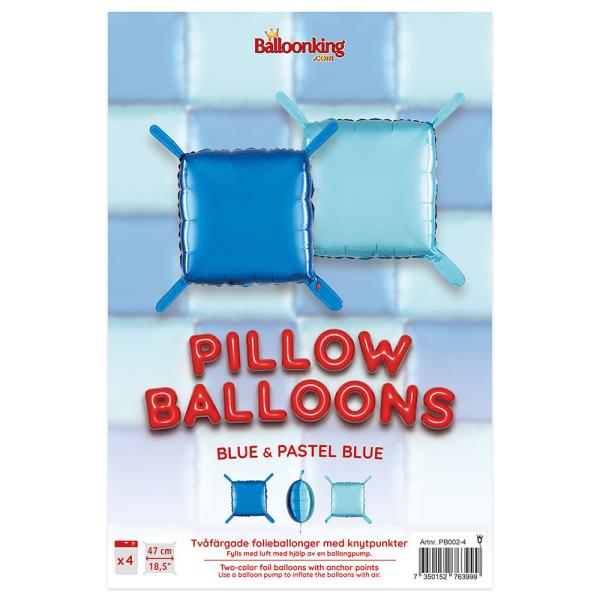 Puteballonger Blå/Pastellblå 4-pakning