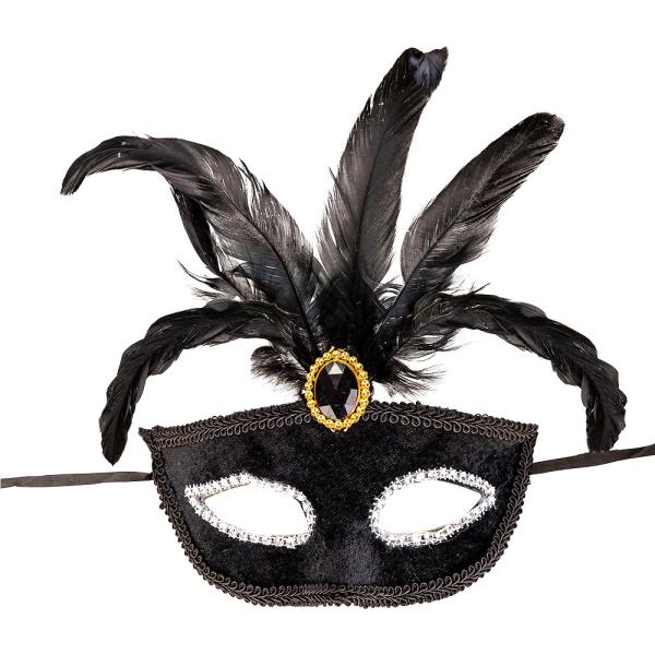 Venetiansk Maske Fløyel Svart