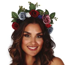 Hårbøyle med Mørke Blomster & Blader