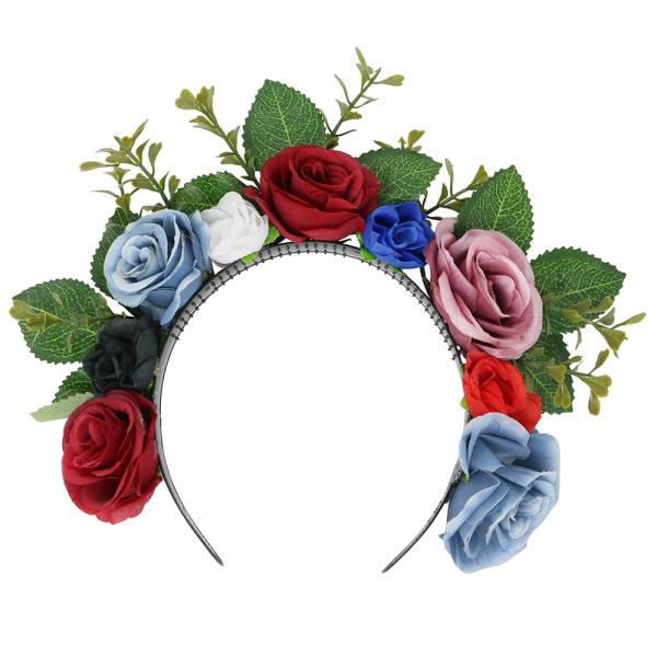 Hårbøyle med Mørke Blomster & Blader