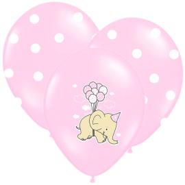 Baby Shower Ballonger Elephant Mix Rosa