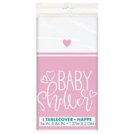 Baby Shower Duk Lyserosa og Hvit