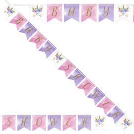 Baby Shower Flaggirlander Unicorn Baby