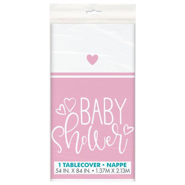 Baby Shower Duk Lyserosa og Hvit