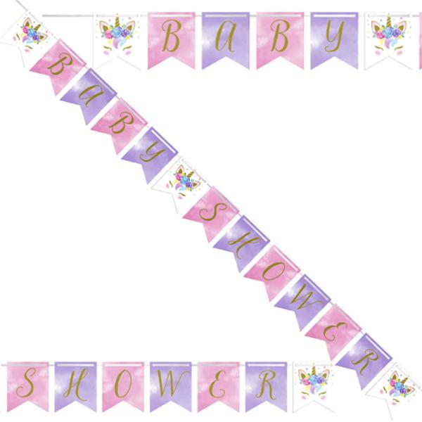 Baby Shower Flaggirlander Unicorn Baby