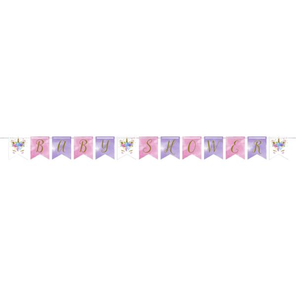 Baby Shower Flaggirlander Unicorn Baby