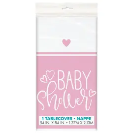 Baby Shower Duk Lyserosa og Hvit
