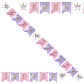 Baby Shower Flaggirlander Unicorn Baby