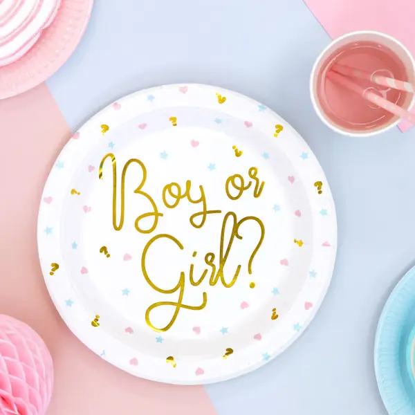 Baby Shower Boy or Girl Papptallerkener