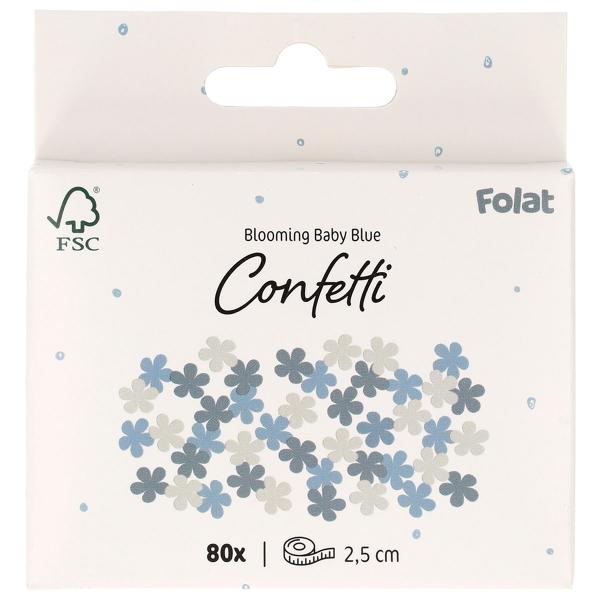 Konfetti Blomster Blågrå/Puderblå/Beige 80-pakning