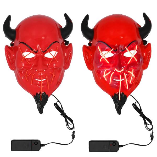 LED Djevelmaske Rød