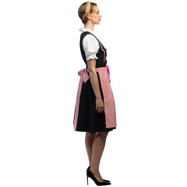 Oktoberfest Tyrolerkjole Rosa/Svart/Hvit