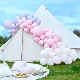 Stor Ballongbue Sett Rosa og Lilla