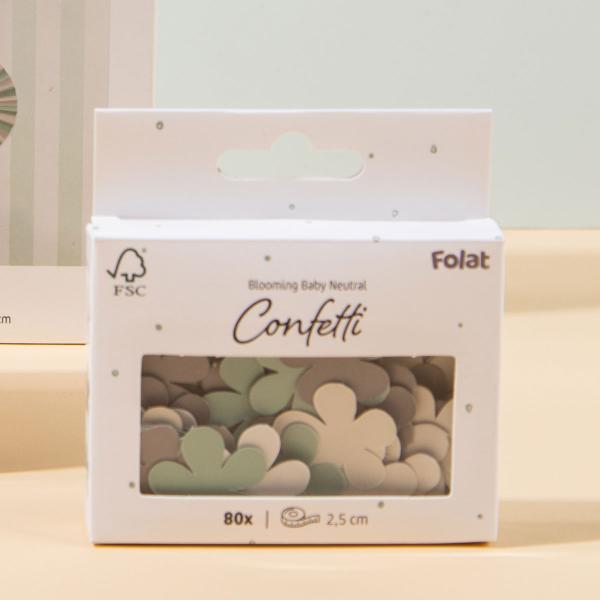 Konfetti Blomster Brungrå/Grønn/Beige 80-pakning