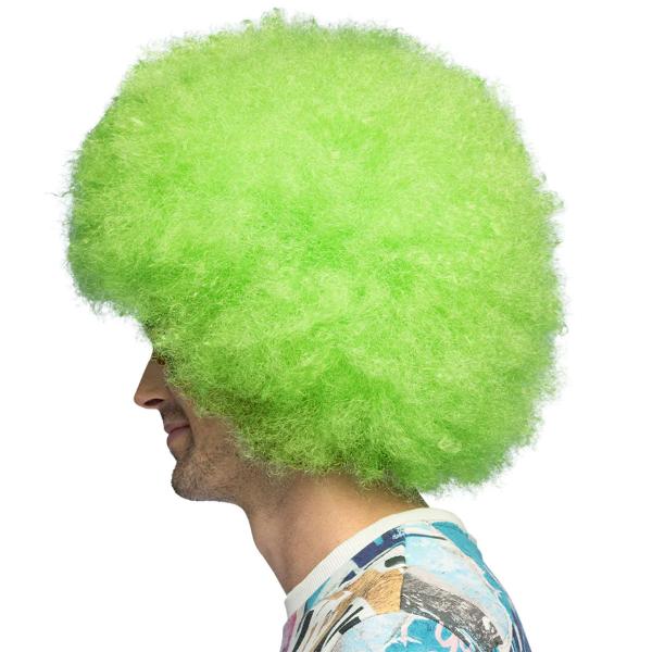 Afroparykk Neongrønn