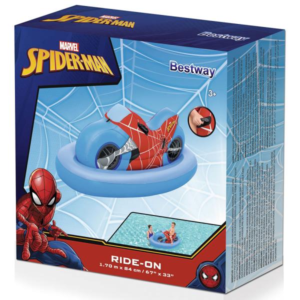 Oppblåsbar Bademadrass Motorsykkel Spiderman Barn