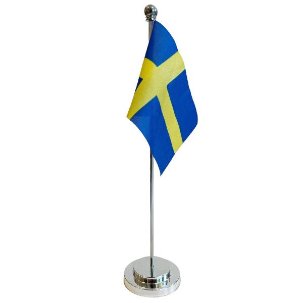 Sveriges Bordflagg med Sølvfot