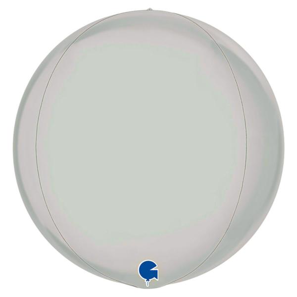 Stor Globe Folieballong Platinum Pure