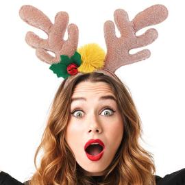 Gullglitrende Juleh&aring;rb&oslash;yle med Reinsdyrhorn