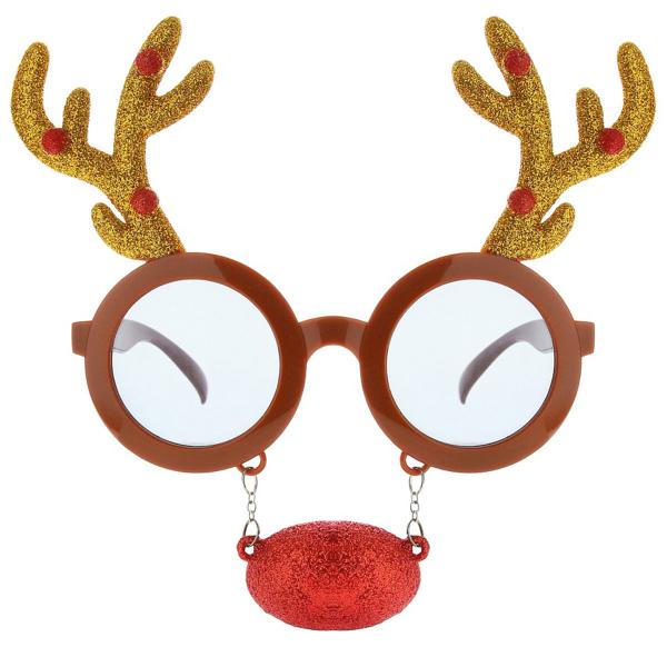 Briller med Reinsdyrhorn og -nese