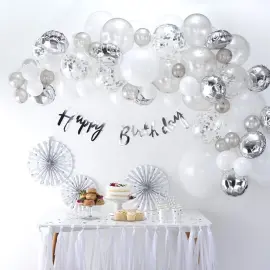 Ballongbue Sett Sølv