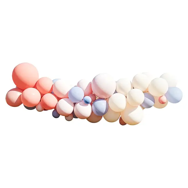 Ballongbue Sett Rosa/Kornblå/Fersken