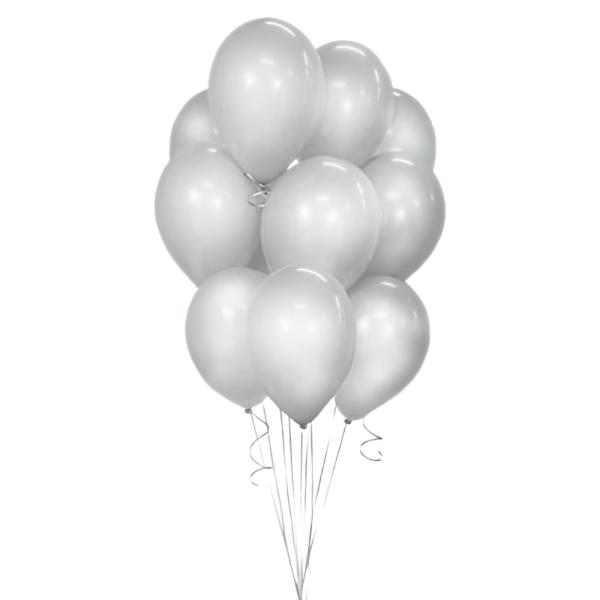 Latexballonger Metallic Sølv