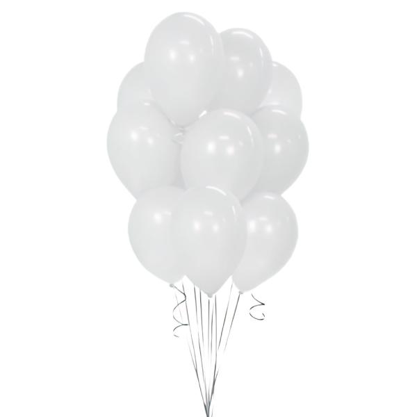 Latexballonger Metallic Hvit