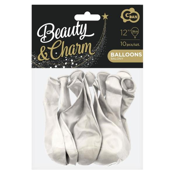Latexballonger Metallic Hvit