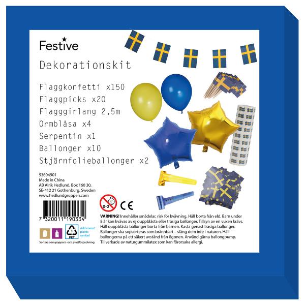 Dekorasjonspakke Sverige 7-pakning