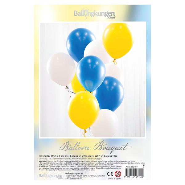 Ballongbukett Gul og Blå