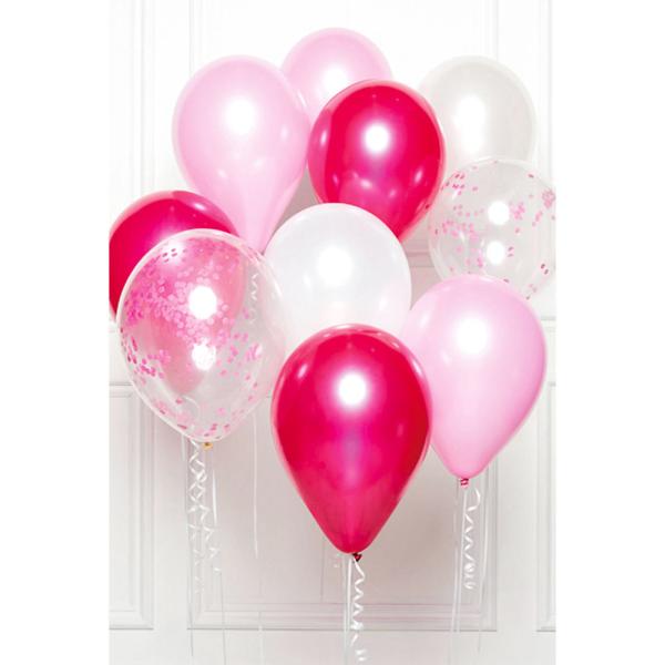 Ballongbukett Sett Hvit og Rosa