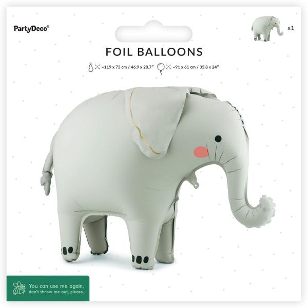 Folieballong Elefant Stående 91 x 61 cm