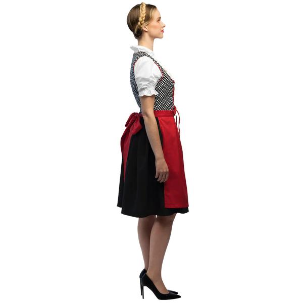 Oktoberfest Tyrolerkjole Hvit/Rød/Svart