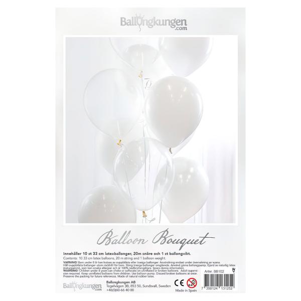 Ballongbukett Hvit