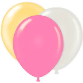 Ballongsett Hvit/Elfenben/Lyserosa Metallic
