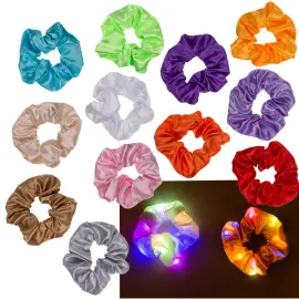 Scrunchie H&aring;rstrikk med LED-lys