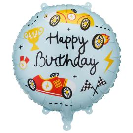 Folieballong Racing Happy Birthday 35 cm